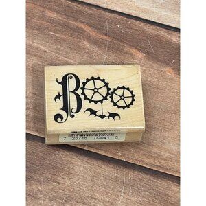 2013 INKADINKADO 6000599 BOO WOOD MOUNTED RUBBER STAMP HALLOWEEN BAT